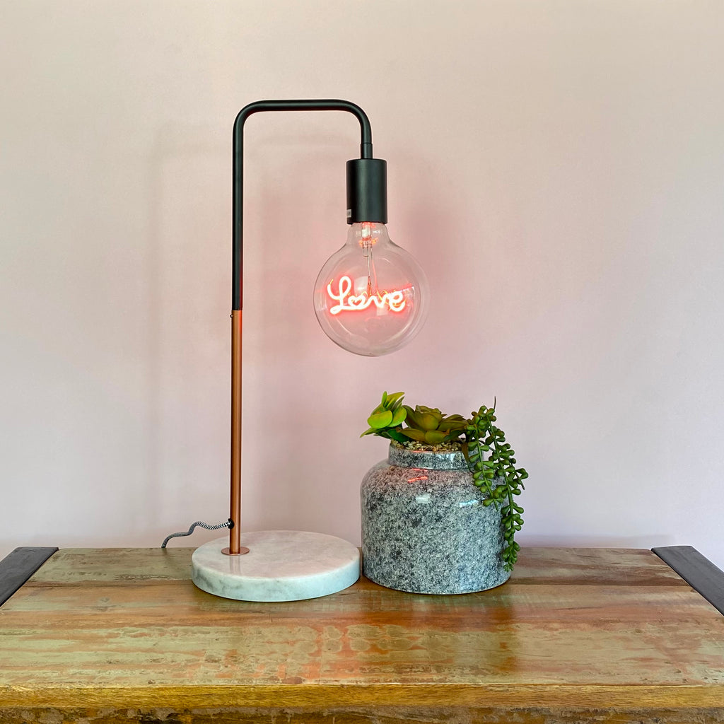 Lamp Base Copper & Black - Dimmable
