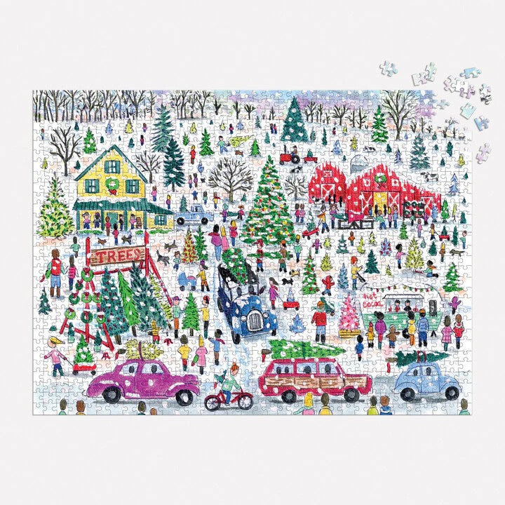 Puzzle Michael Storrings Christmas Tree Farm 1000 Piece Jigsaw Foil Puzzle