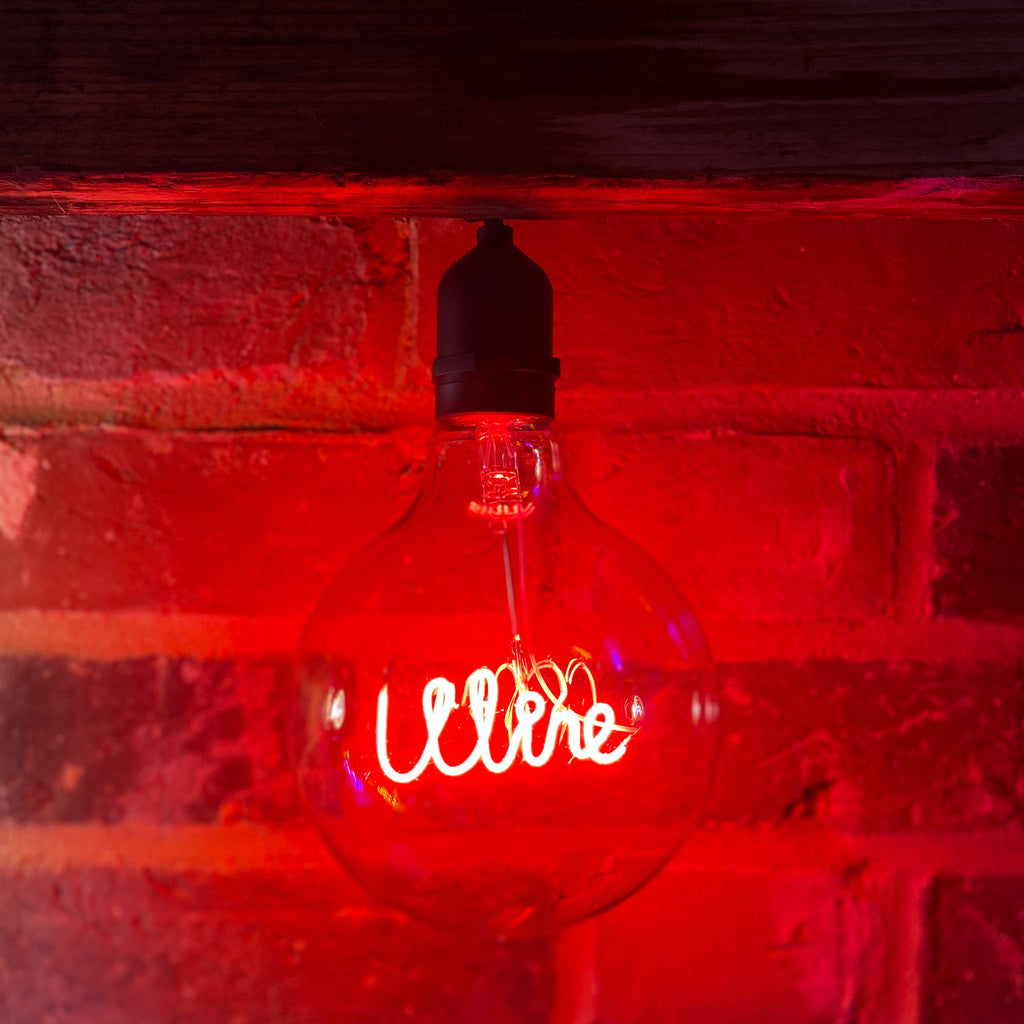 Led Filament Text Bulb - Red Wine Screw Up