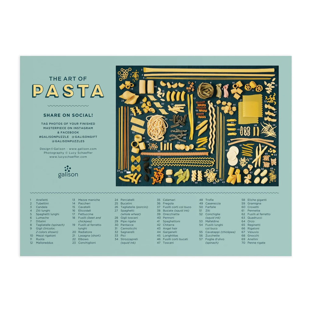 Puzzle The Art Of Pasta 1000 Piece Puzzle With Shaped Pieces