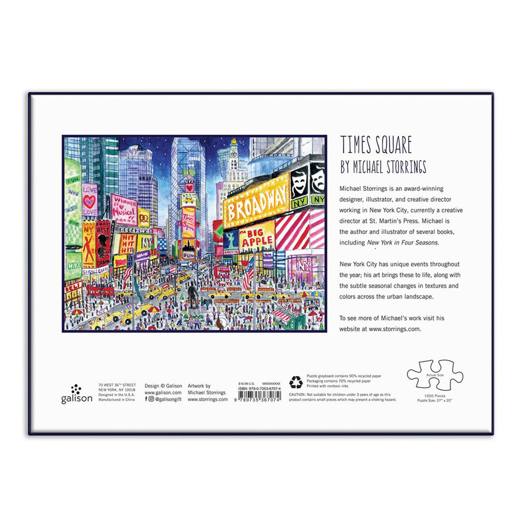 Puzzle Michael Storrings Times Square 1000 Piece Jigsaw Puzzle