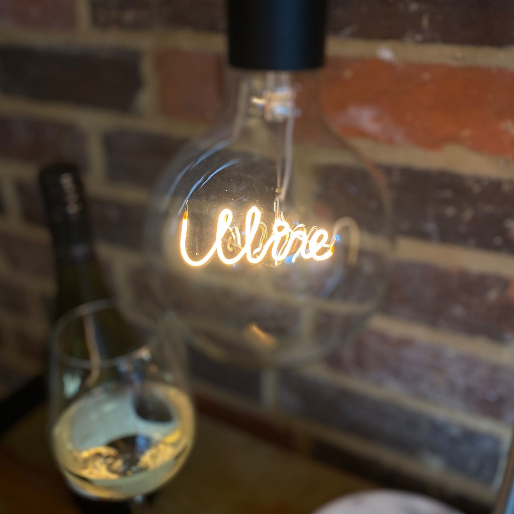 Led Filament Text Bulb - White Wine Screw Up