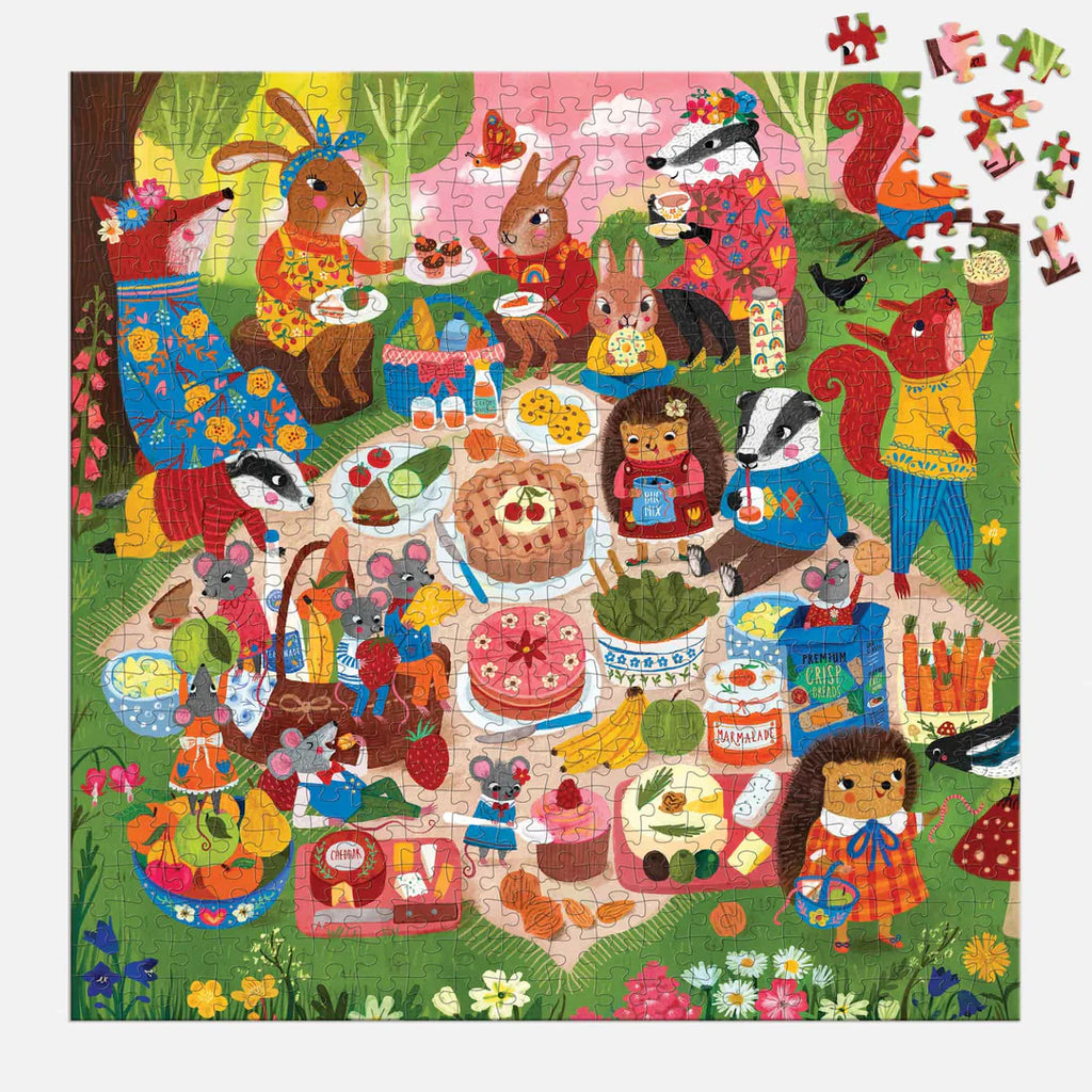 Puzzle Woodland Picnic 500 Piece Jigsaw Family Puzzle